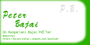 peter bajai business card